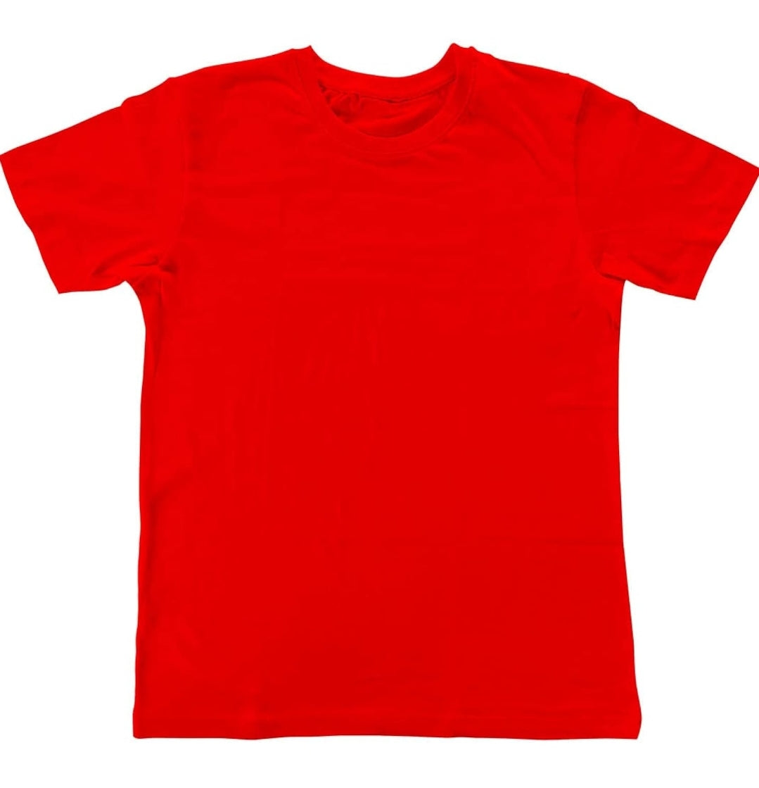 bijjas short sleeves red round neck t shirts for kids